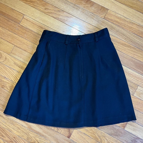 Vintage 90s Preppy Double Button Pleated / Flared Skirt - Picture 5 of 6